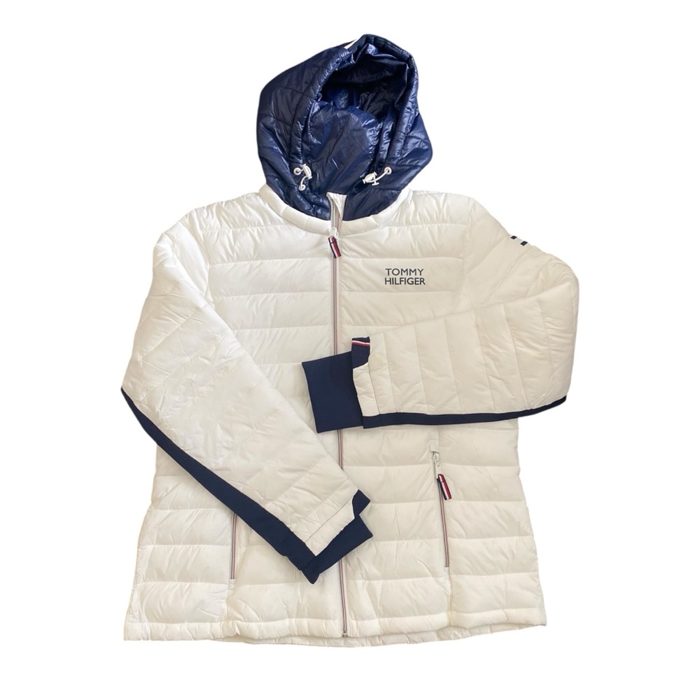 Tommy Hilfiger Women's NWOT Lightweight Hooded White Puffer Jacket Coat Sz XL
